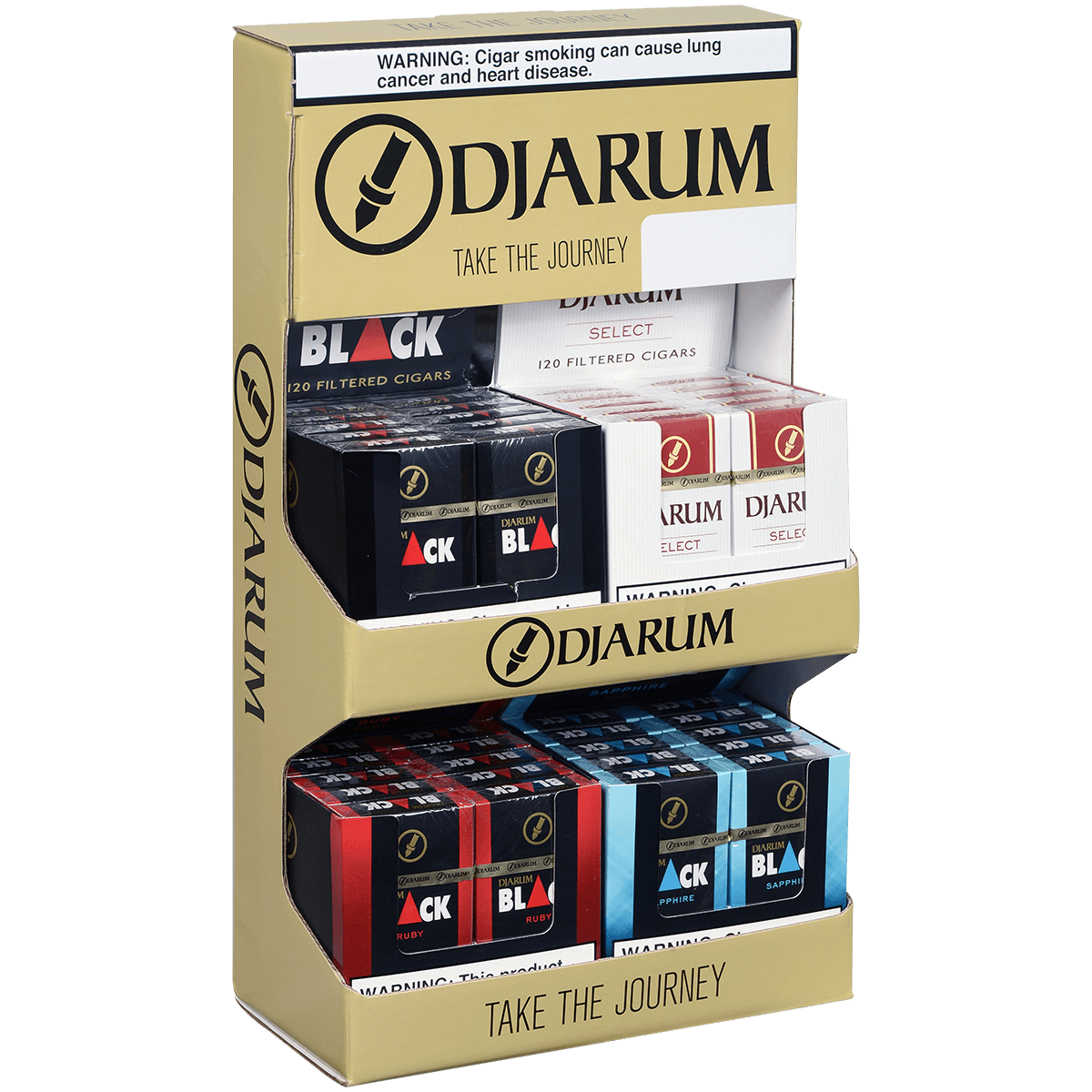 Djarum Cigars Pre-Pack Display Corrugated1 Each. Djarum Black,Sapphire,Select,Ruby