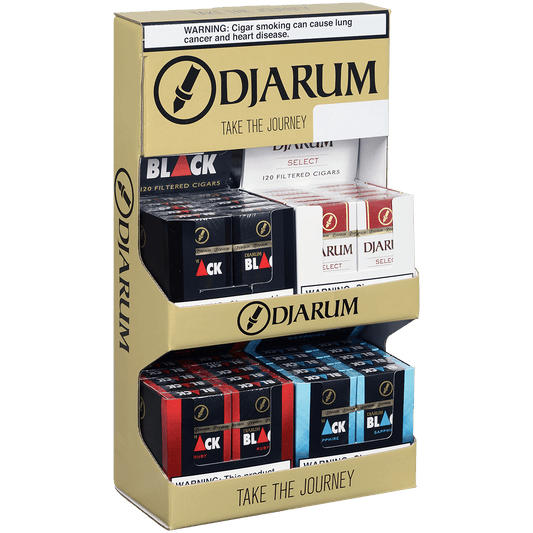 Djarum Cigars Pre-Pack Display Corrugated1 Each. Djarum Black,Sapphire,Select,Ruby