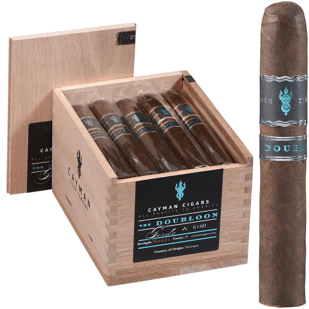 Cayman Cigars Doubloon Gordo 20 Ct. Box 6.00X60