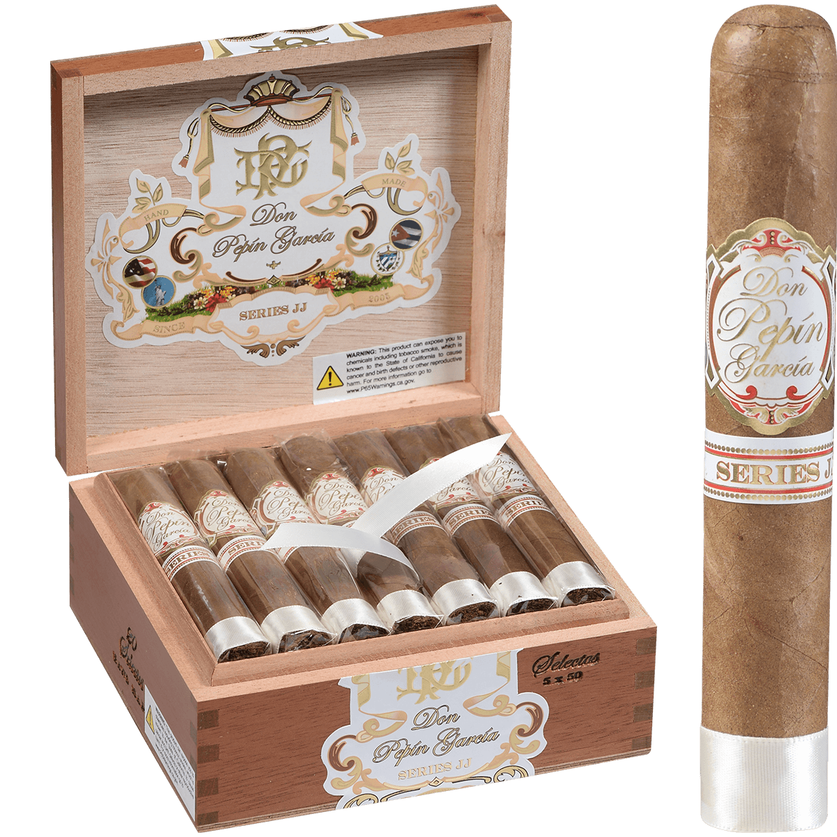 Don Pepin Garcia White Series Jj Selectos Natural 20 Ct. Box 5.00X50