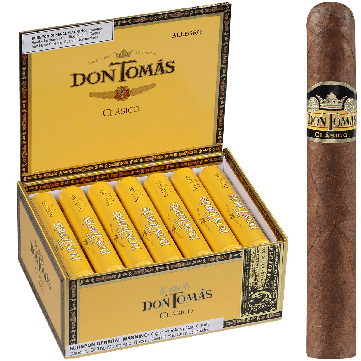 Don Tomas Clasico Allegro Tubo 20 Ct. Box 5.50X50