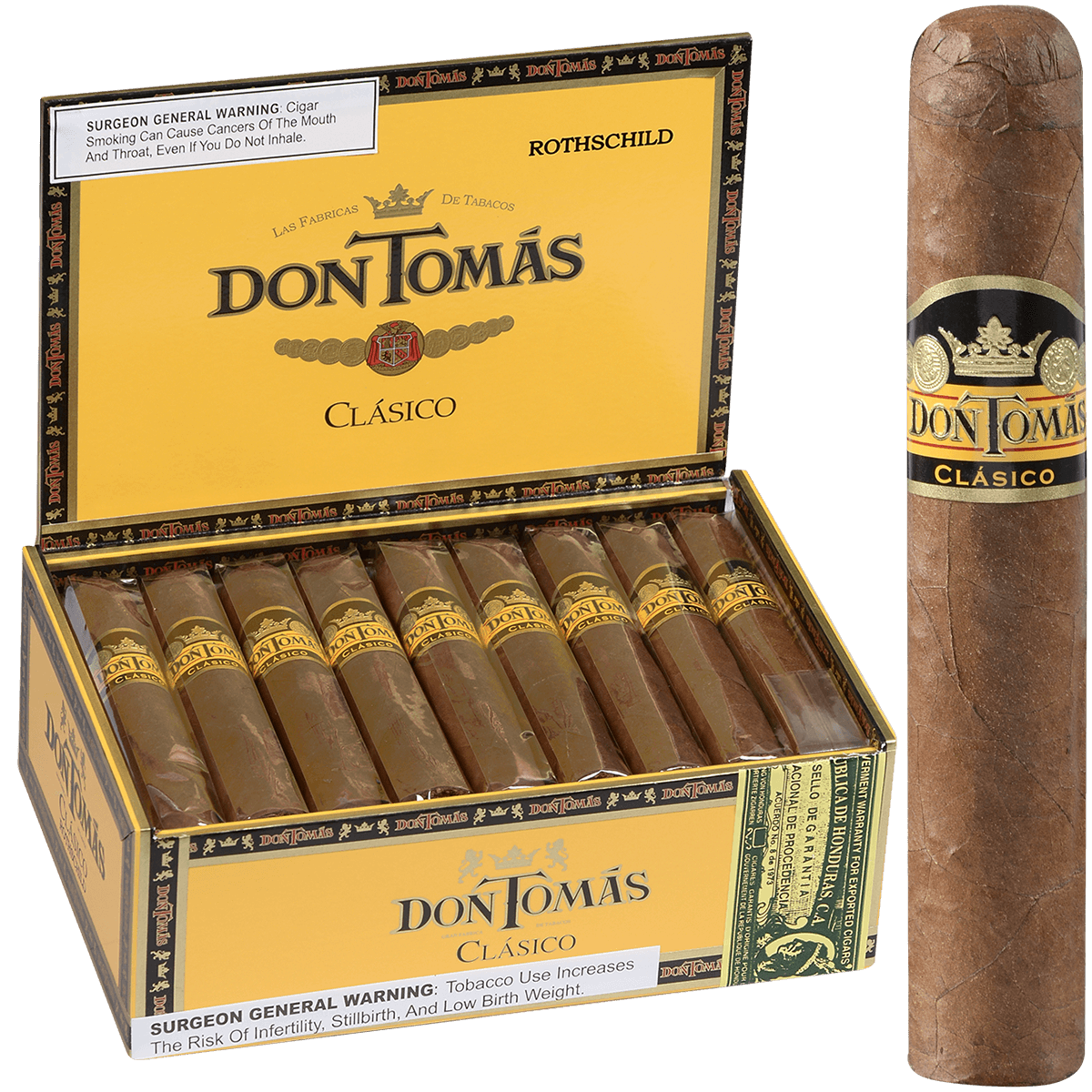 Don Tomas Clasico Rothschild Natural 25 Ct. Box 4.50X50
