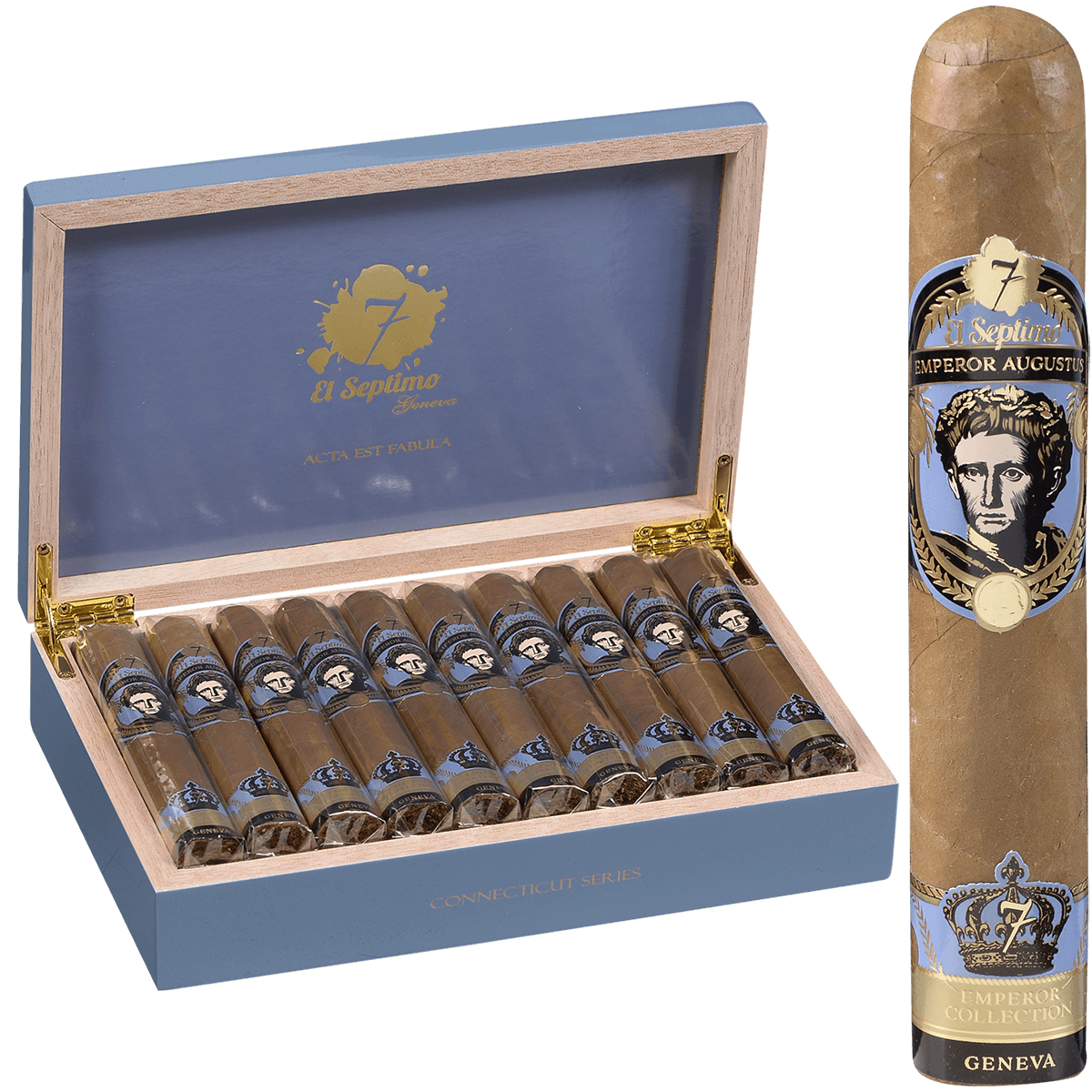 El Septimo Emperor Collection Augustus Connecticut 20Ct Bx 5.00X53