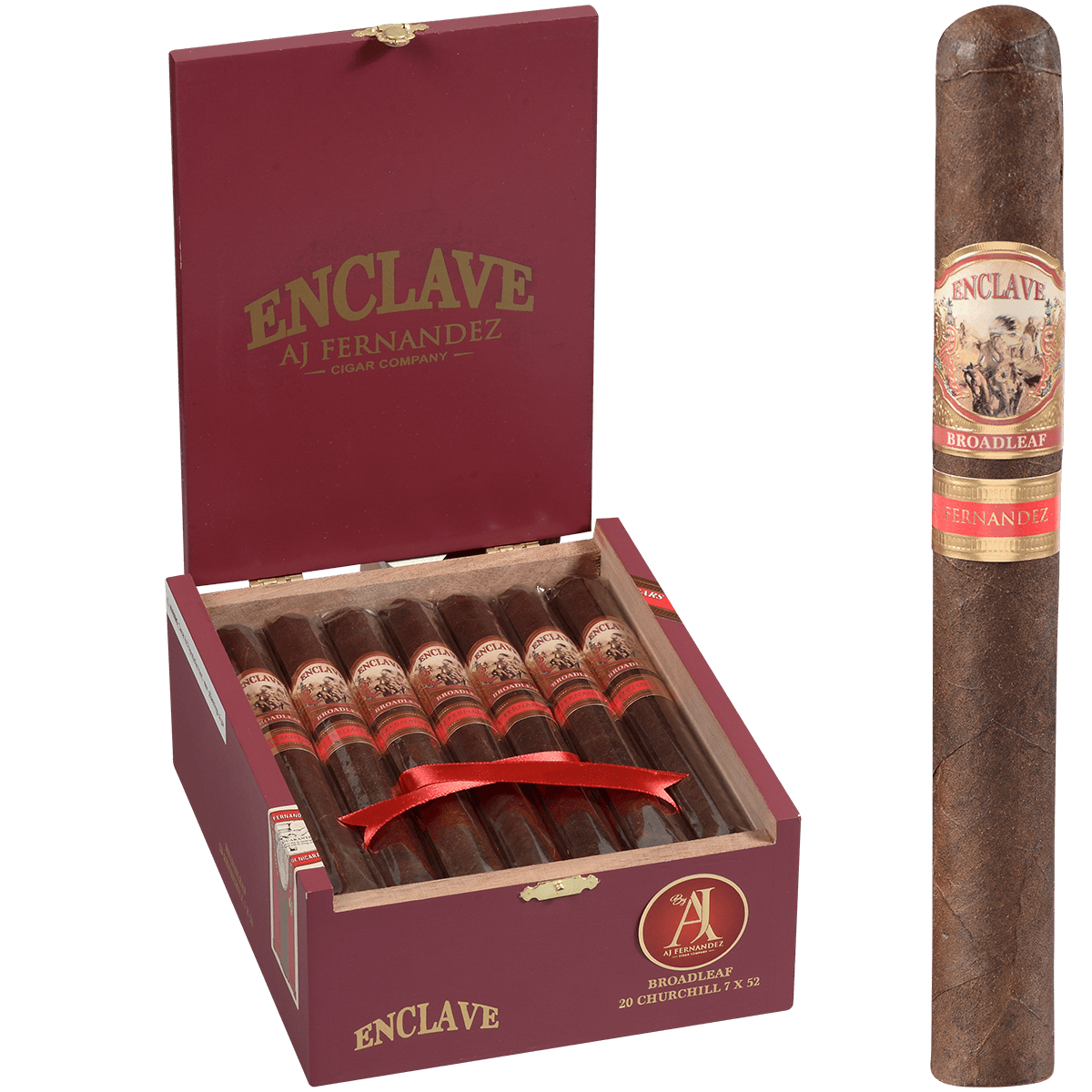 Enclave Broadleaf By Aj Fernandez Churchill 20 Ct. Box 7.00X52