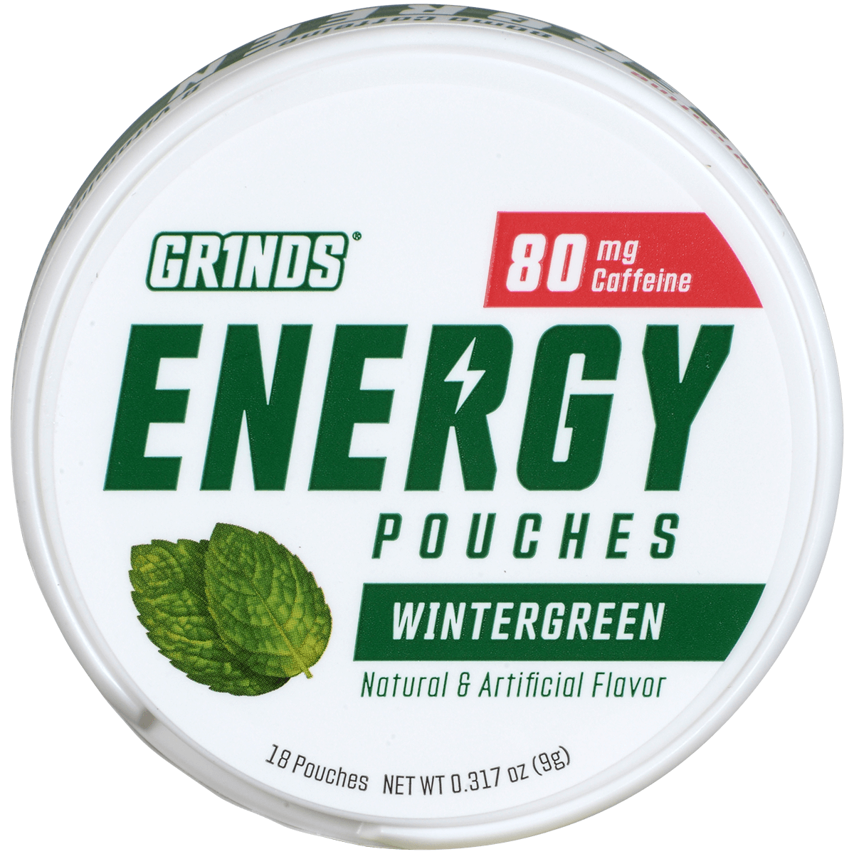Grinds White Energy Pouches Wintergreen 80Mg