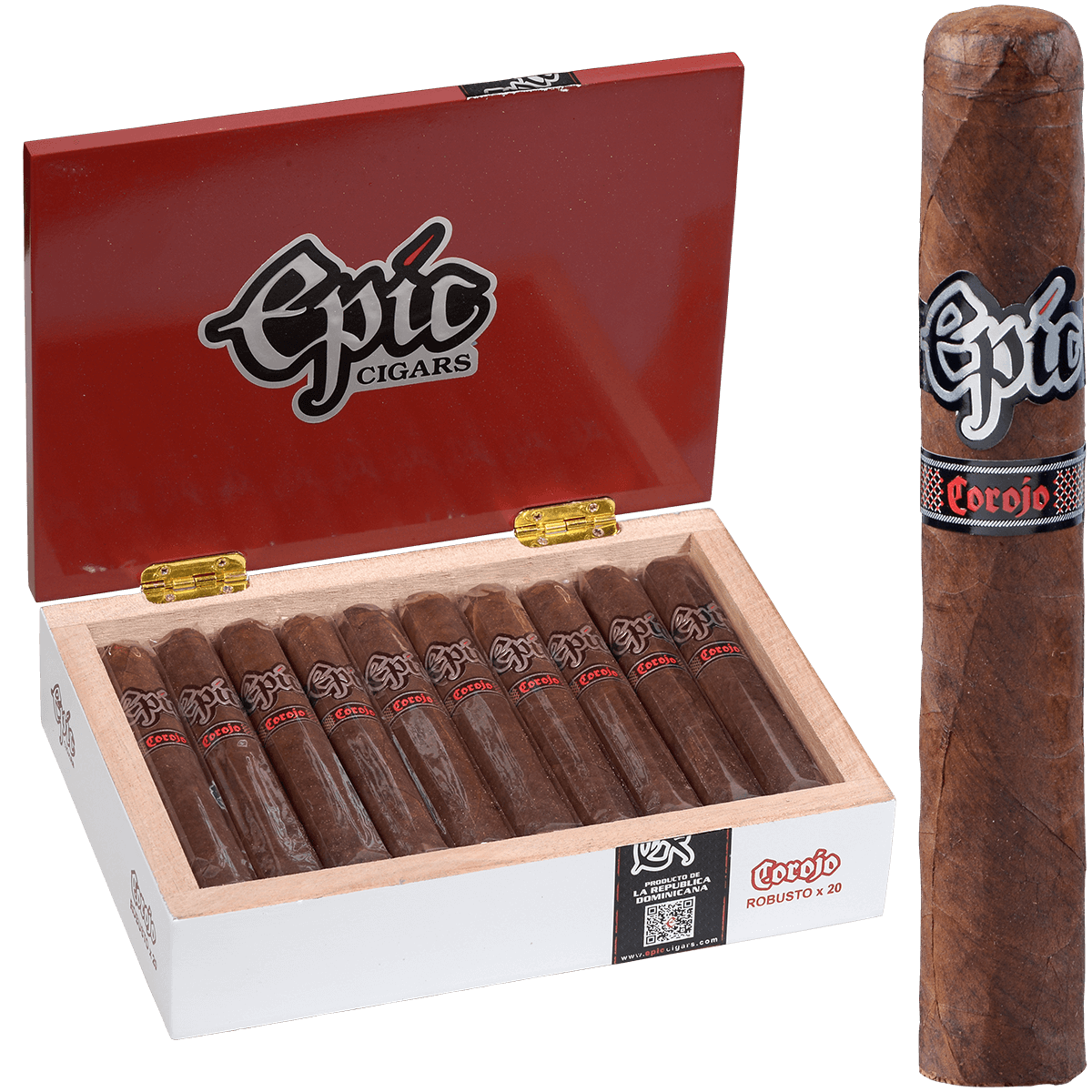 Epic Cigars Corojo Robusto 20 Ct. Box 5.50X52