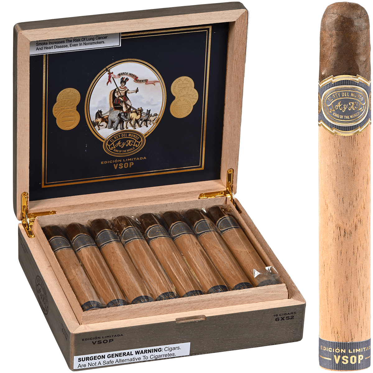 **LIMITED EDITION EL REY DEL MUNDO KING OF THE WORLD VSOP 16CT.