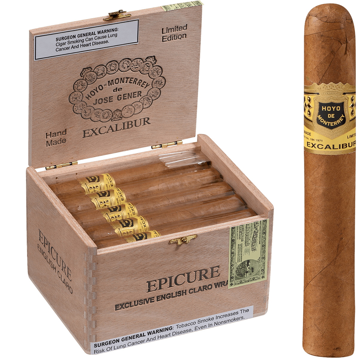Hoyo Excalibur English Claro Epicure 20 Ct. Box 5.25X50