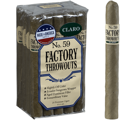 Factory Throwouts No 59 Claro 20 Ct. Bundle 6.25X45