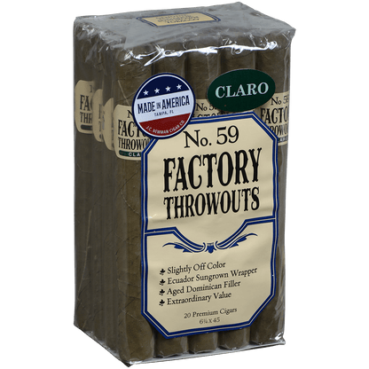 Factory Throwouts No 59 Claro 20 Ct. Bundle 6.25X45
