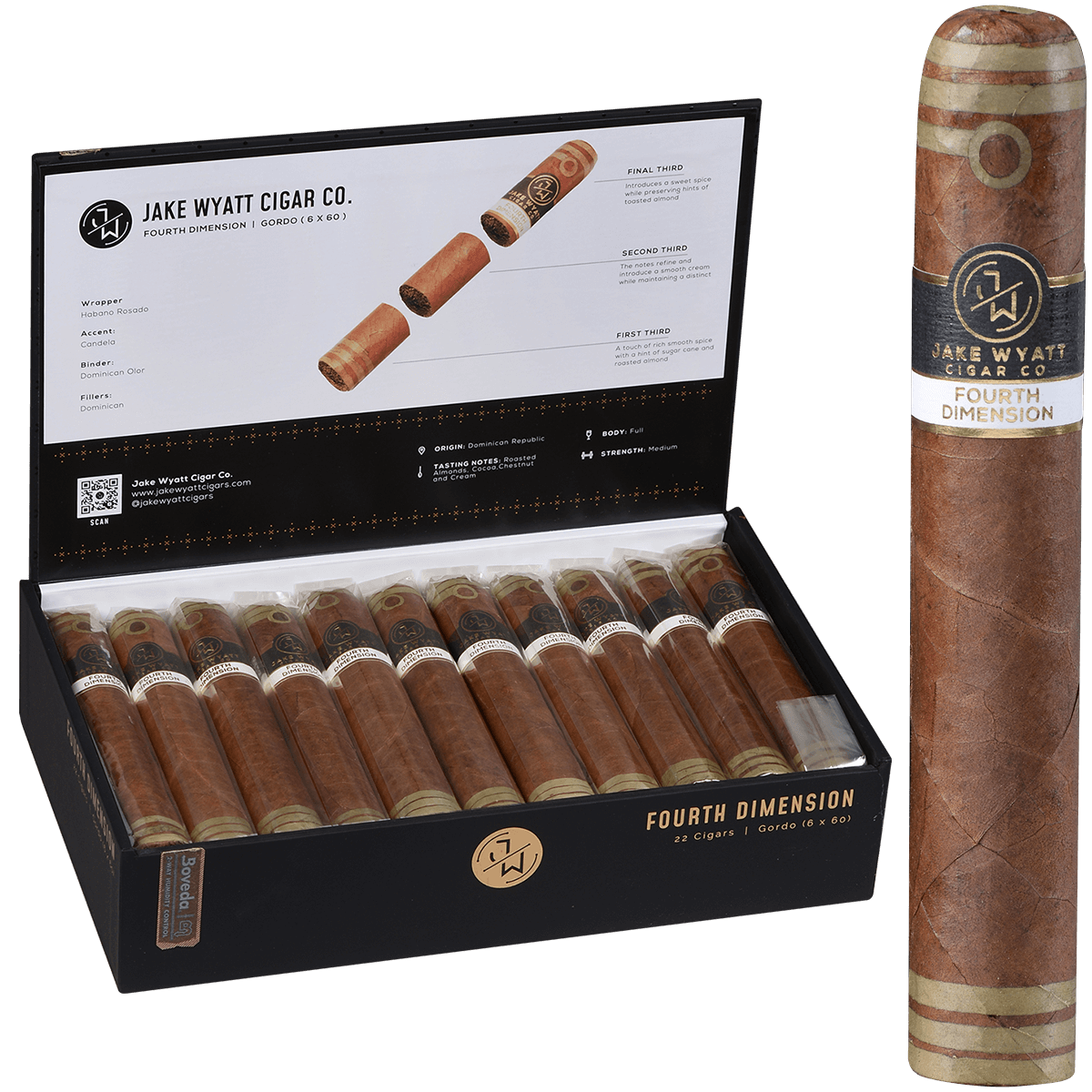Jake Wyatt Gourmet Collection Fourth Dimension Gordo Habano 22 Ct. Box 6.00X60