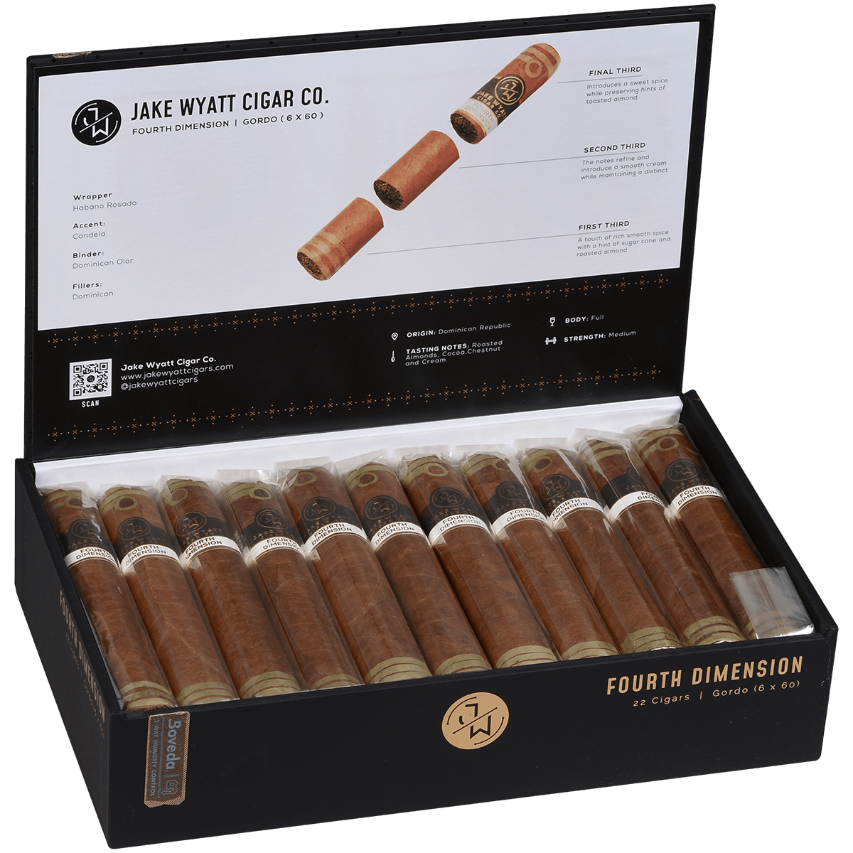 Jake Wyatt Gourmet Collection Fourth Dimension Gordo Habano 22 Ct. Box 6.00X60
