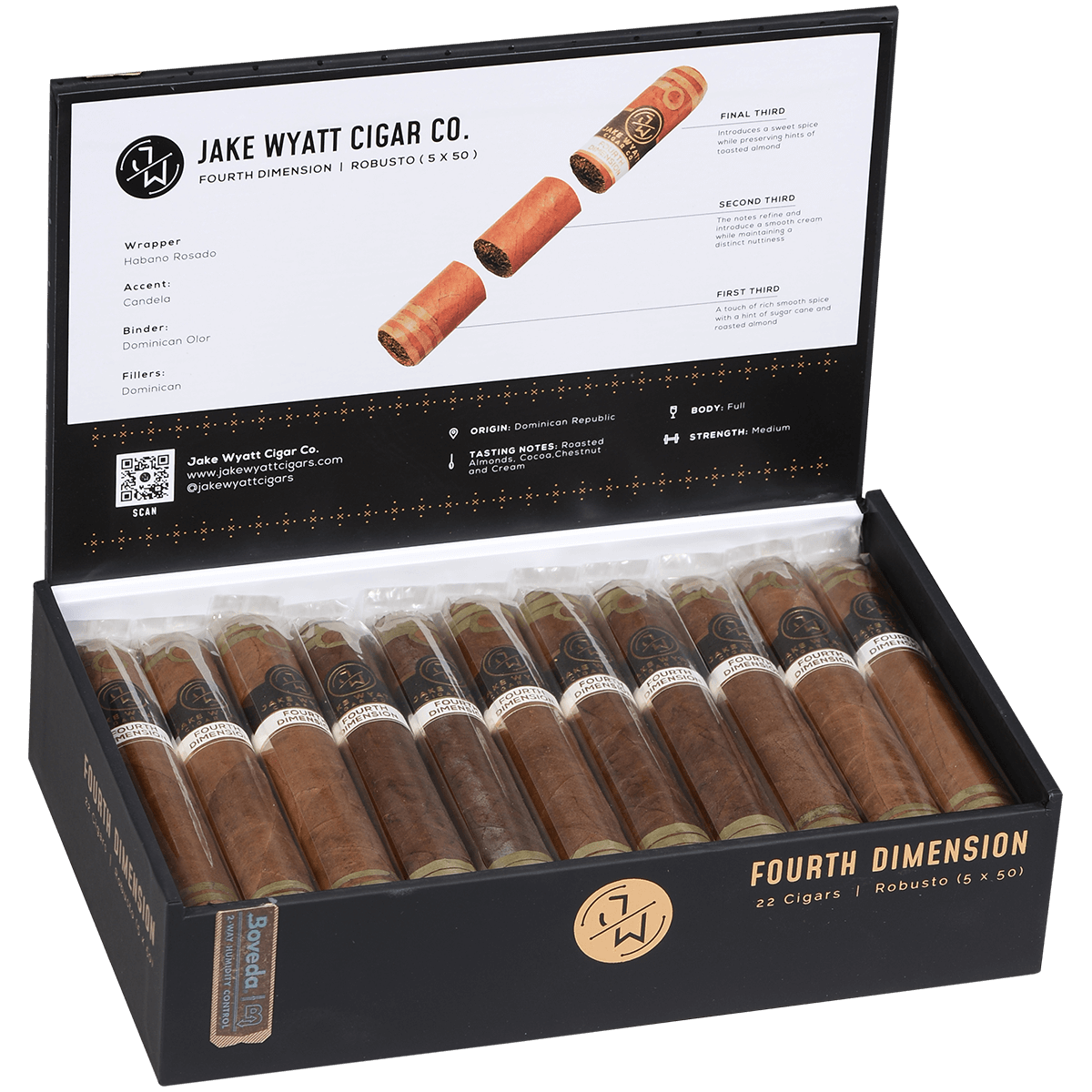 Jake Wyatt Gourmet Collection Fourth Dimension Robusto Habano 22 Ct. Box 5.00X50