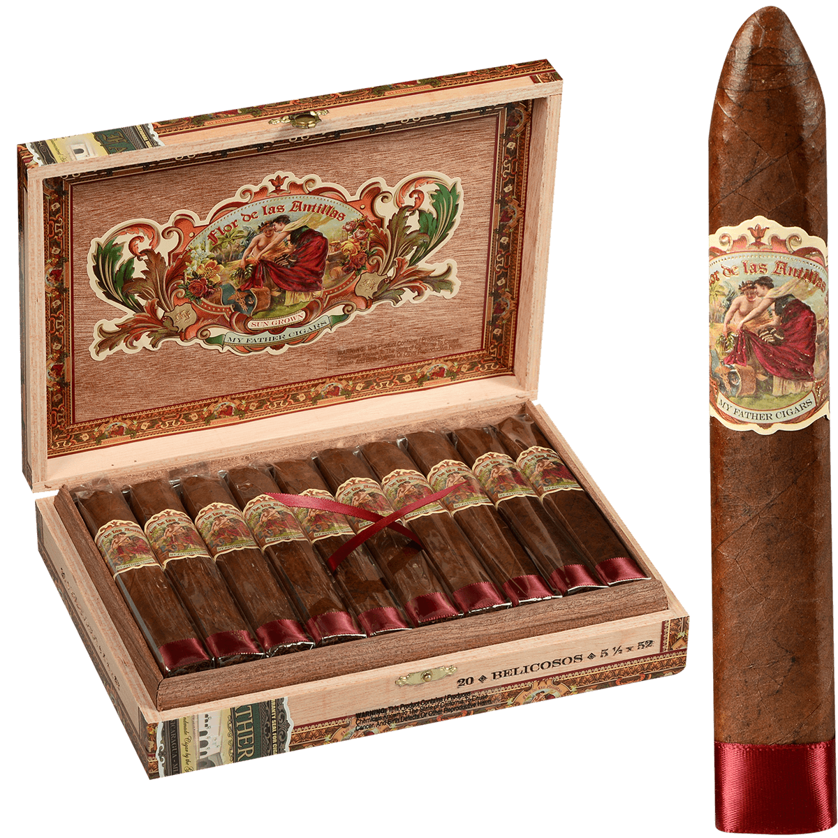 Flor De Las Antillas By My Father Cigars Belicoso 20 Ct. Box 5.50X52