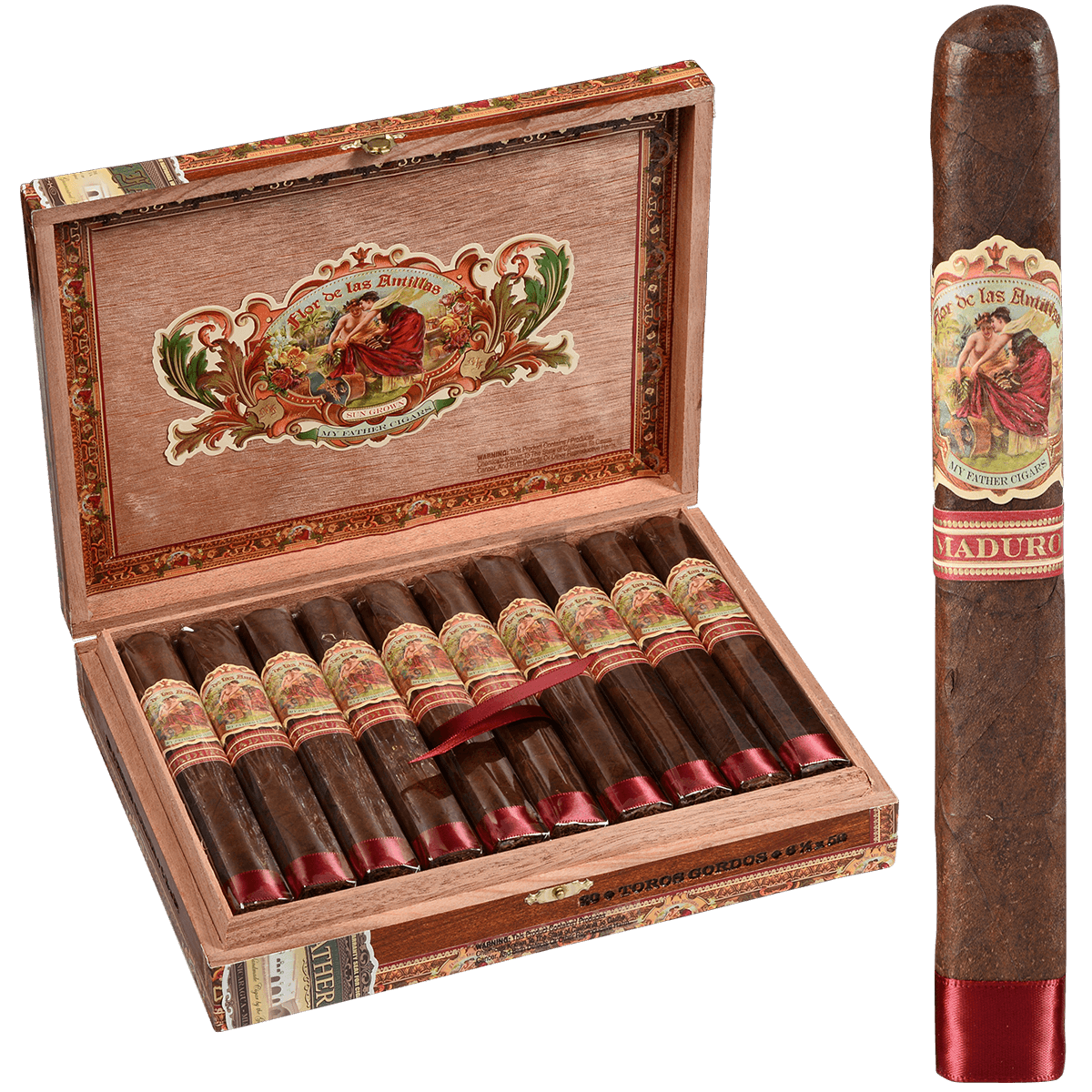 Flor De Las Antillas By My Father Cigars Toro Gordo Maduro 20 Ct. Box 6.50X56