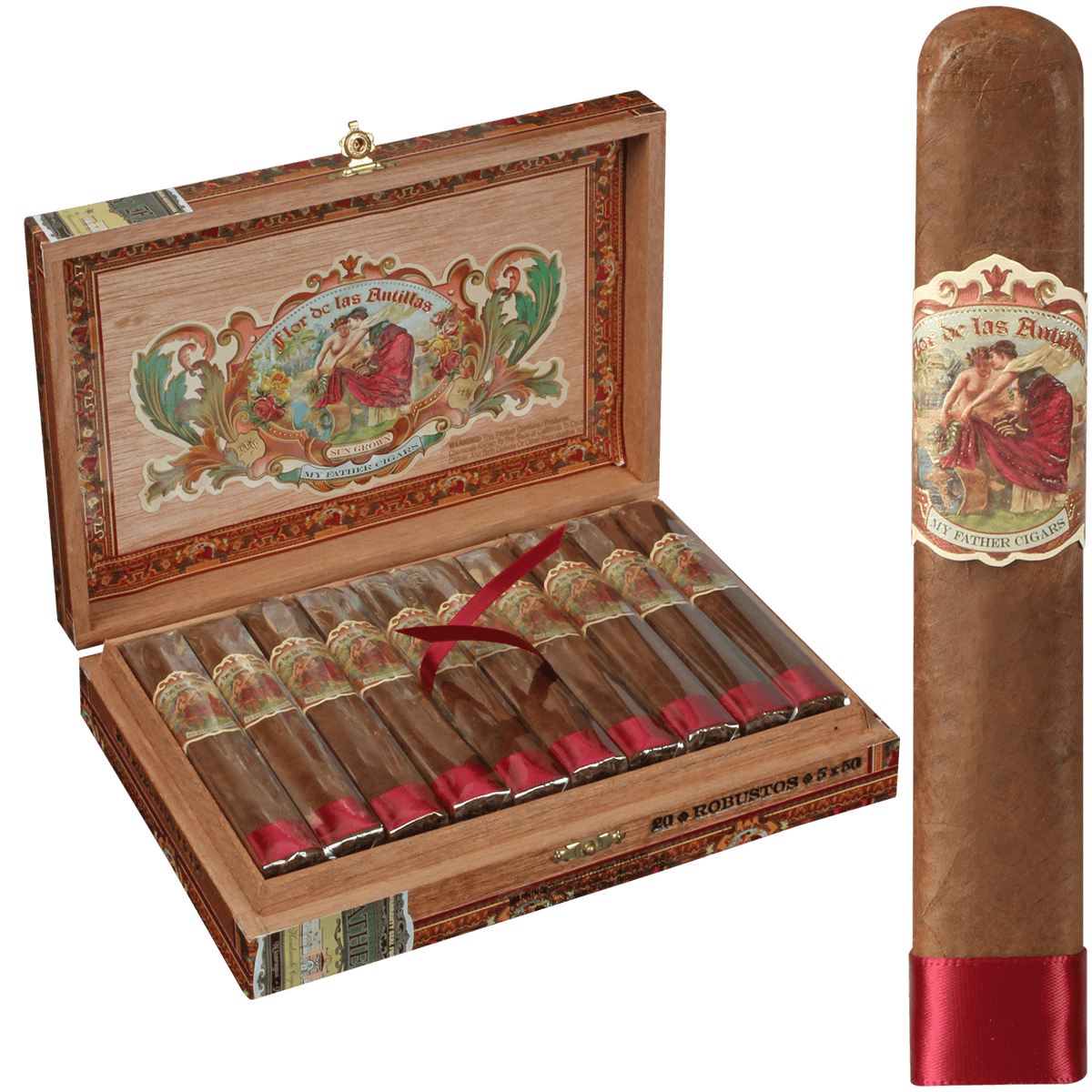 Flor De Las Antillas By My Father Cigars Robusto 20 Ct. Box 5.00X50