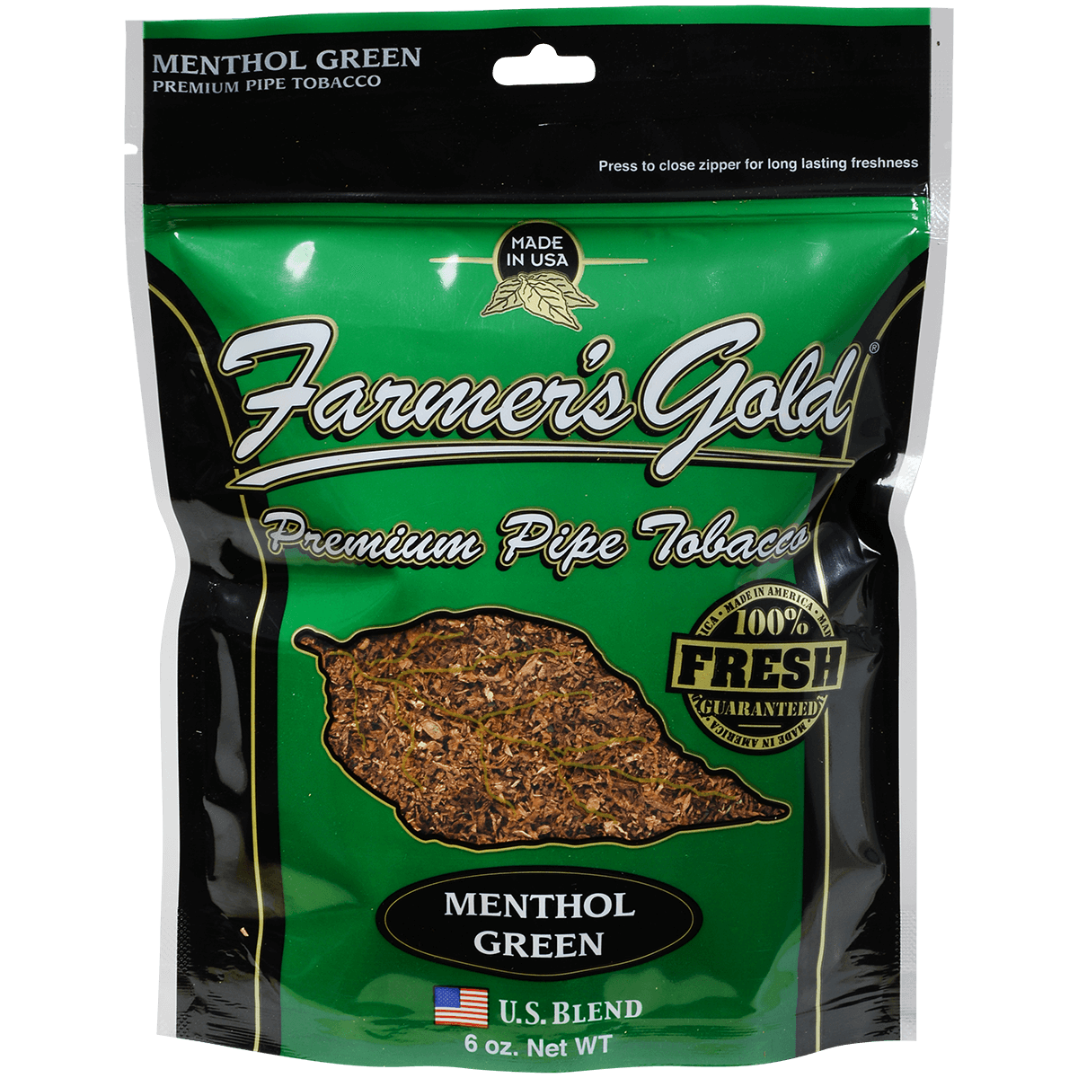 Farmer'S Gold Pipe Tobacco Menthol Green 6 Oz. Bag