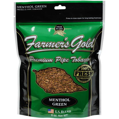 Farmer'S Gold Pipe Tobacco Menthol Green 6 Oz. Bag