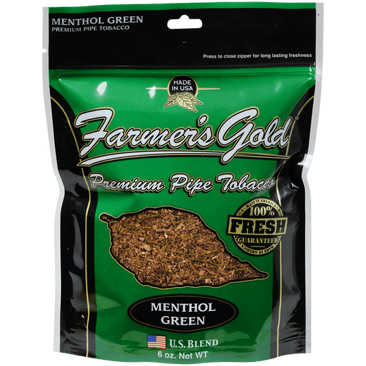 Farmer'S Gold Pipe Tobacco Menthol Green 6 Oz. Bag