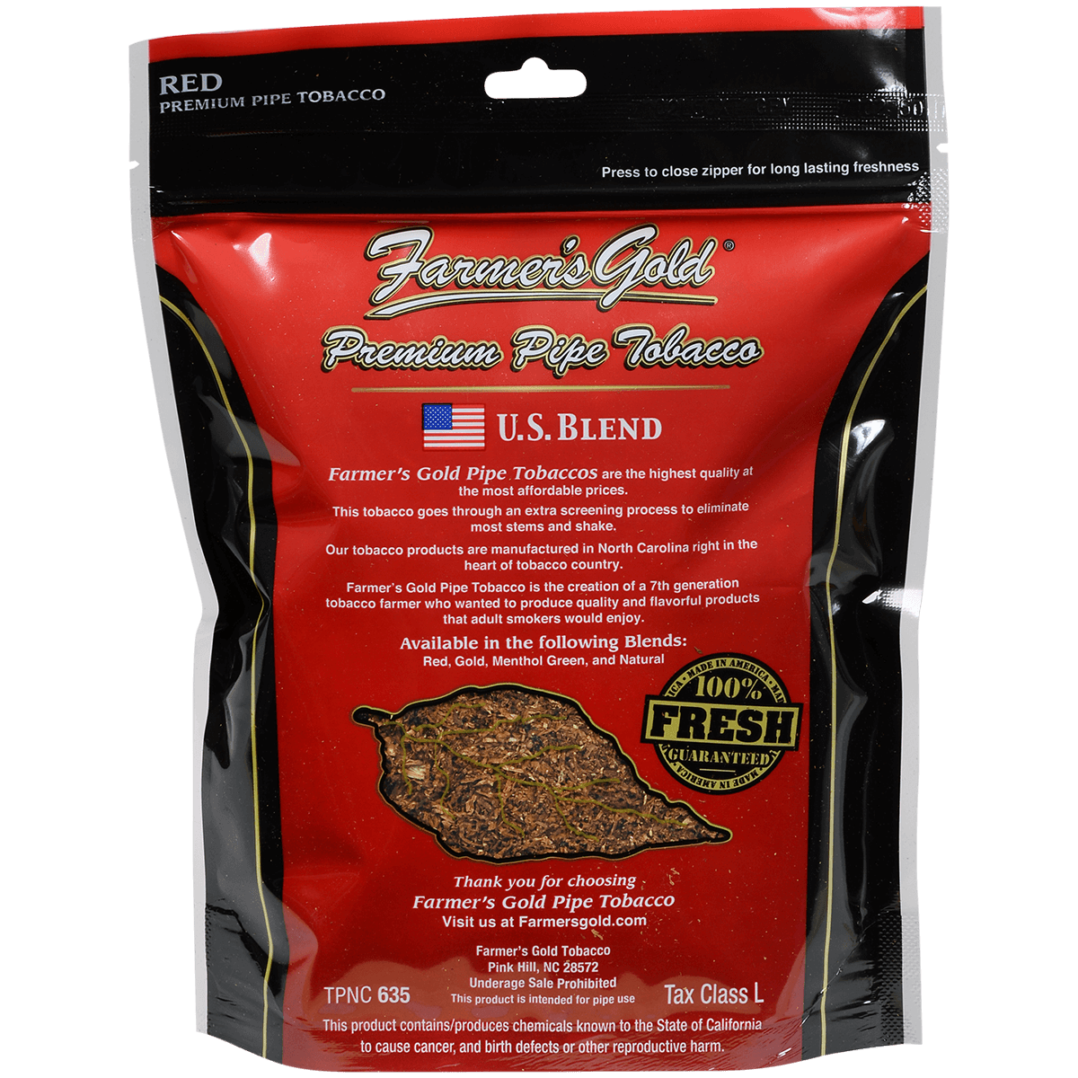 Farmer'S Gold Pipe Tobacco Red 6 Oz. Bag