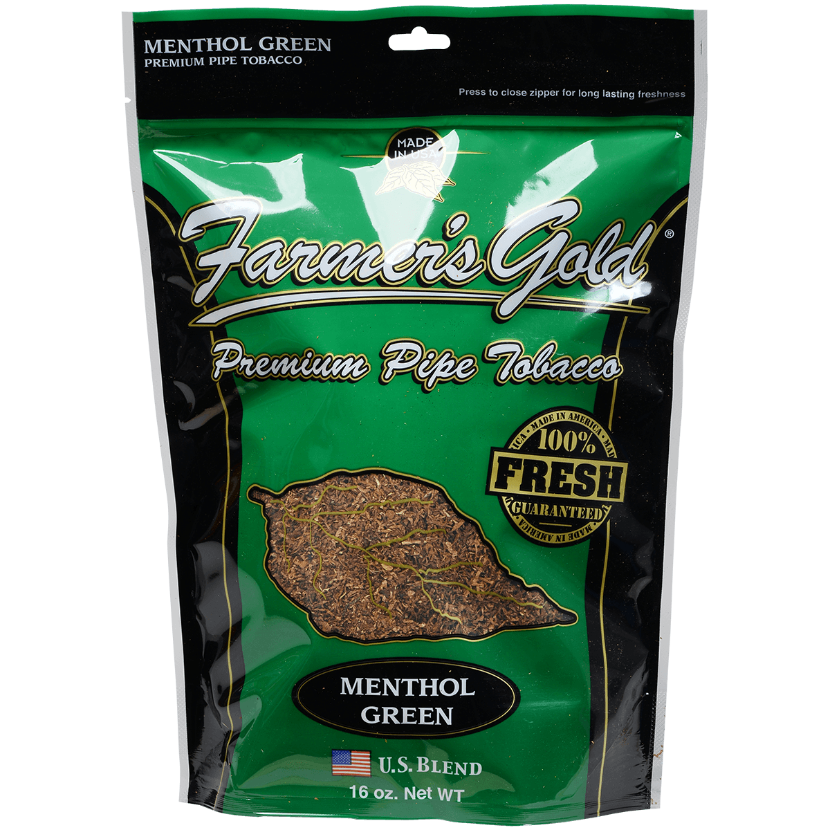 Farmer'S Gold Pipe Tobacco Menthol Green 1 Lb. Bag