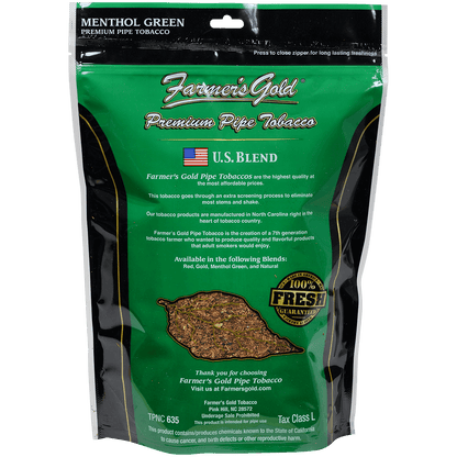 Farmer'S Gold Pipe Tobacco Menthol Green 1 Lb. Bag