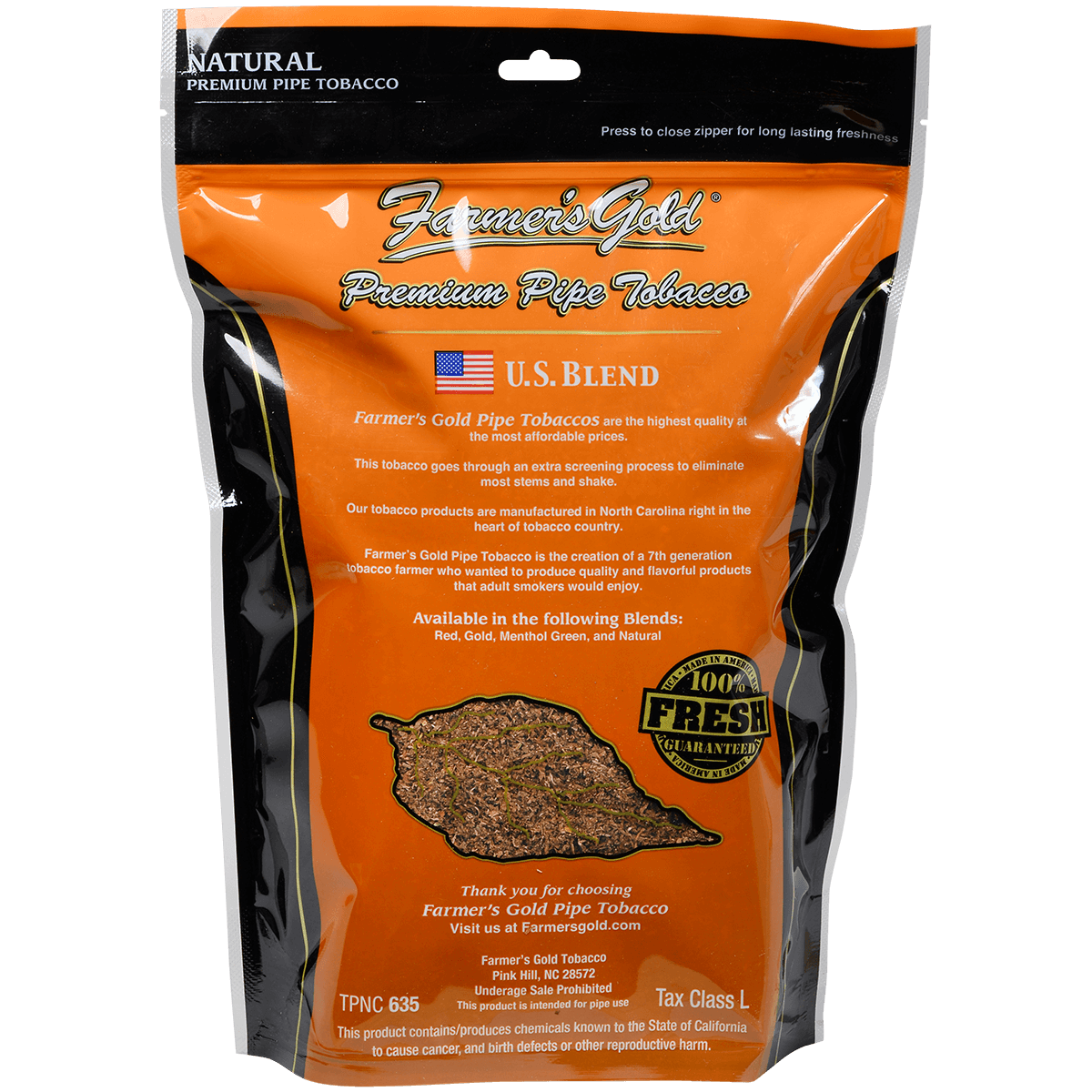Farmer'S Gold Pipe Tobacco Natural 1 Lb. Bag