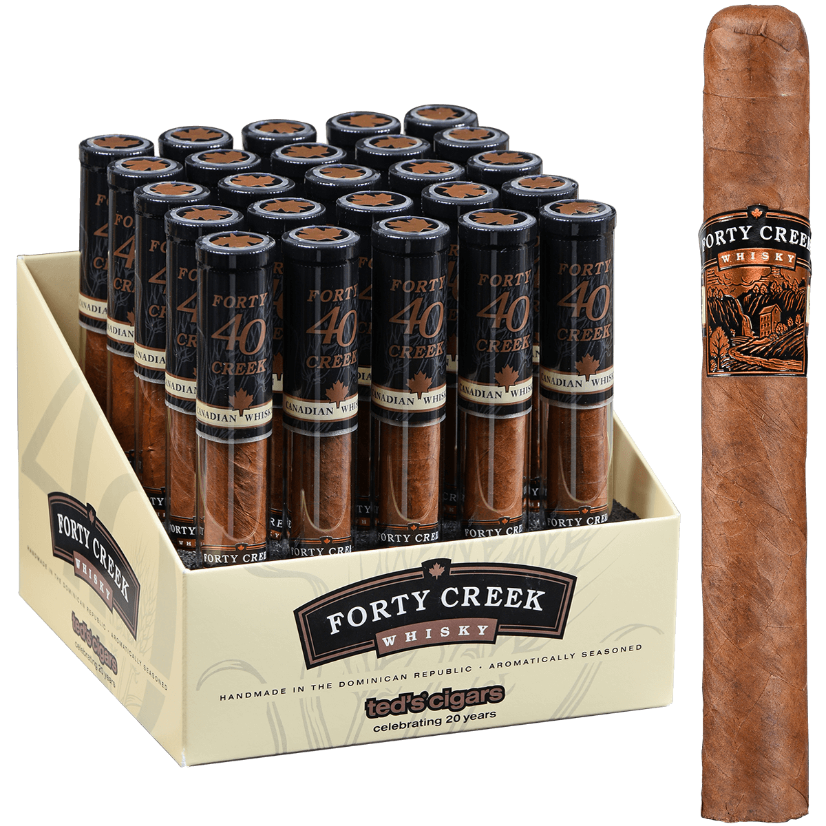 Forty Creek Canadian Whisky Glass Tubes 25 Ct. Box 6.00X50