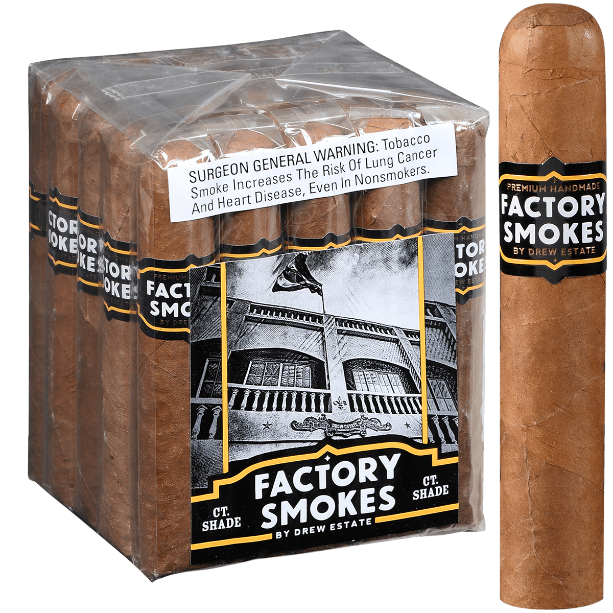 Factory Smokes Shade Robusto 25 Ct. Bundle 5.00X54