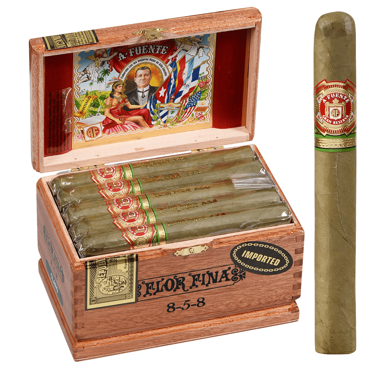 Arturo Fuente 8-5-8 Anniversary Claro Cabinet 25 Ct. Box 6.00X47