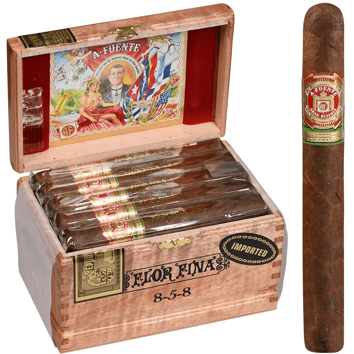 Arturo Fuente 8-5-8 Anniversary Natural Cabinet 25 Ct. Box 6.00X47