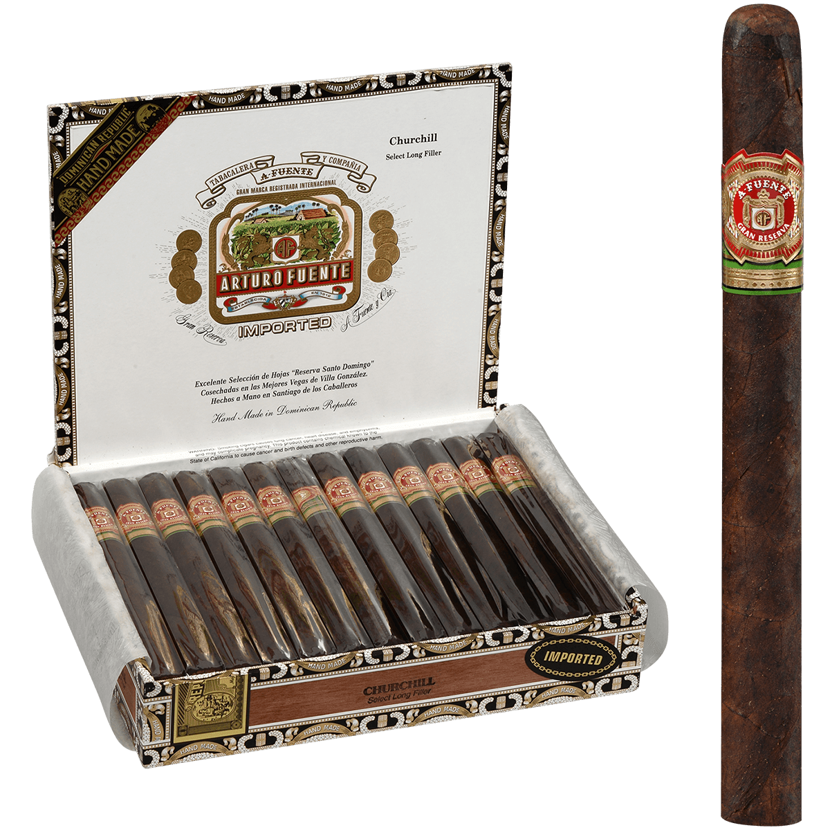 Arturo Fuente Churchill Maduro 25 Ct. Box 7.25X48
