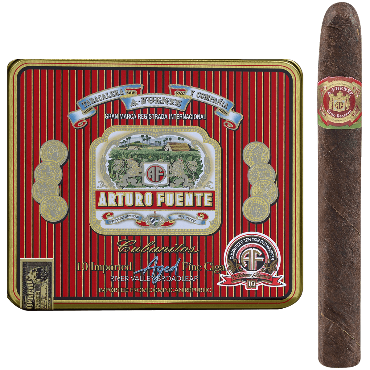 Arturo Fuente Cubanitos Maduro 10/10 Tins 4.00X32