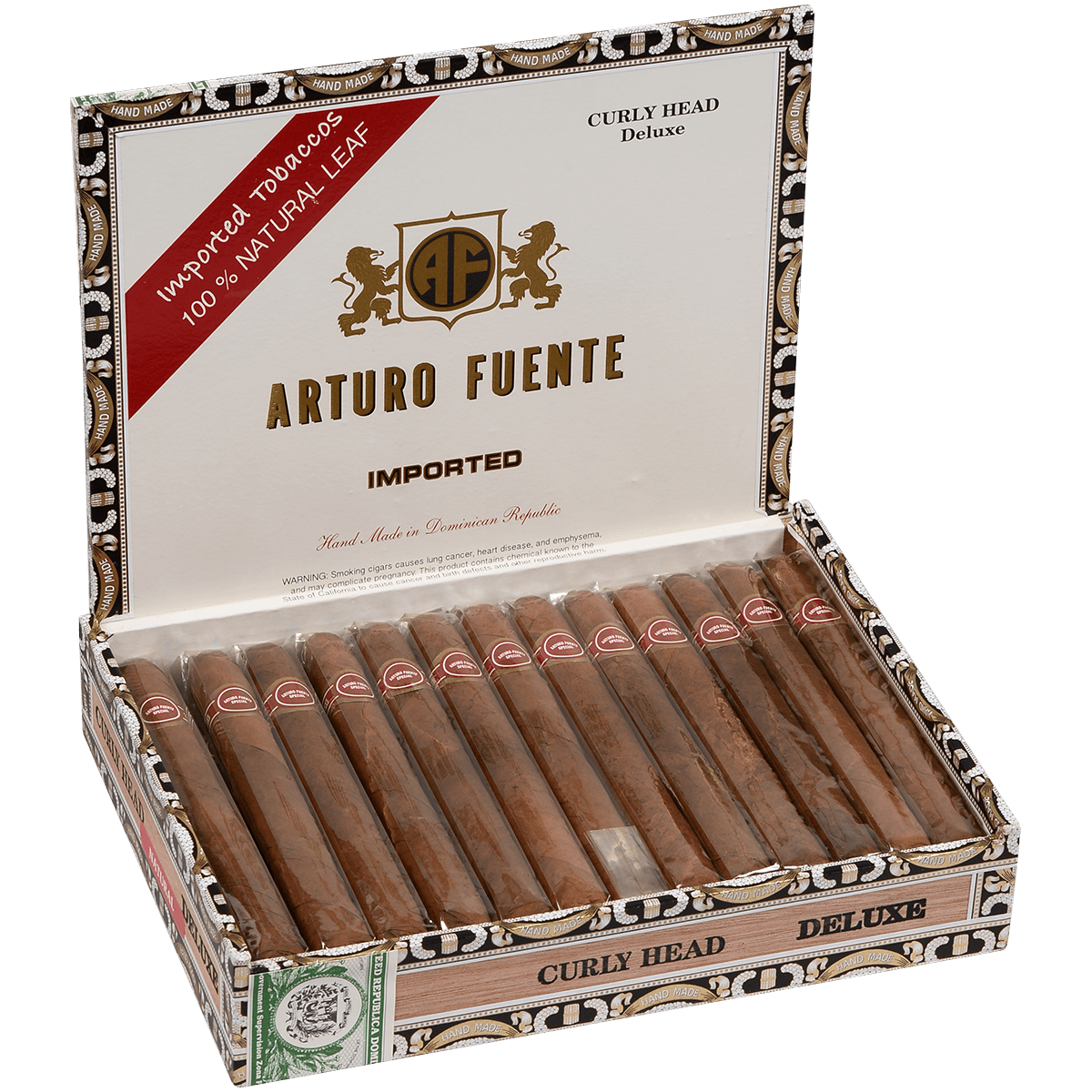 Arturo Fuente Curly Head Deluxe Natural 25 Ct. Box 6.50X43