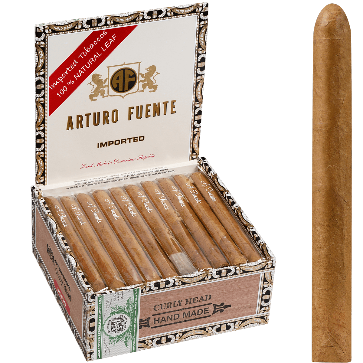 Arturo Fuente Curly Head Natural 40 Ct. Box 6.50X43
