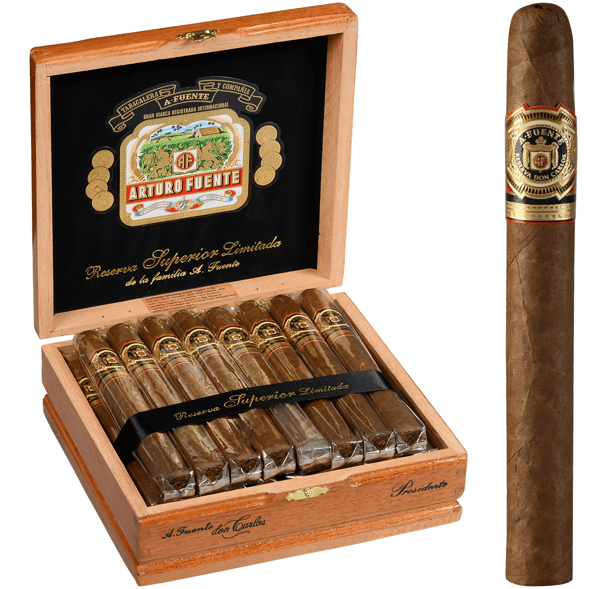 Arturo Fuente Don Carlos Presidentes 25 Ct. Box 6.50X50