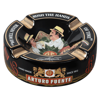 Arturo Fuente Ashtray Rnd Dec Ceramic Hands Of Time Black