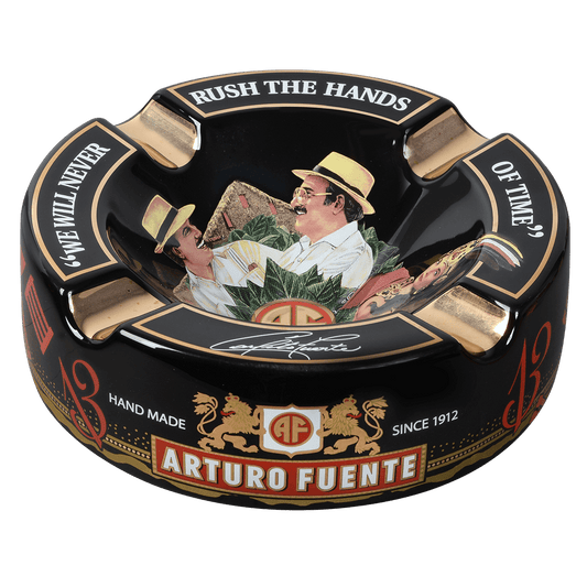 Arturo Fuente Ashtray Rnd Dec Ceramic Hands Of Time Black