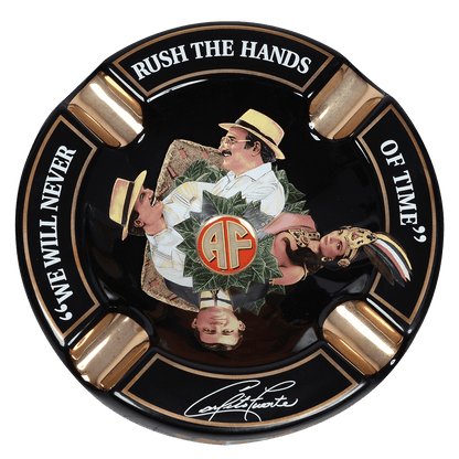 Arturo Fuente Ashtray Rnd Dec Ceramic Hands Of Time Black