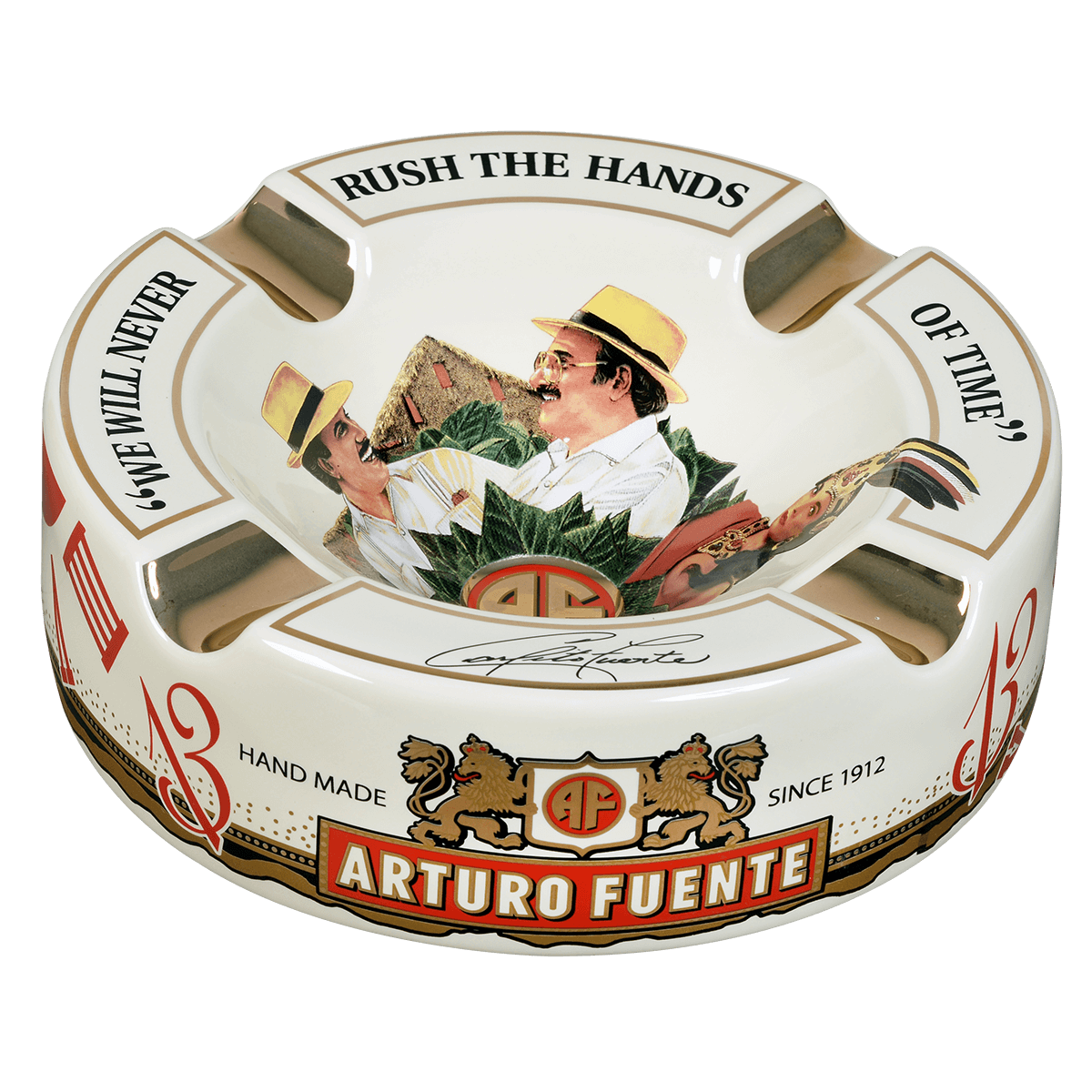Arturo Fuente Ashtray Rnd Dec Ceramic Hands Of Time Cream