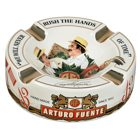 Arturo Fuente Ashtray Rnd Dec Ceramic Hands Of Time Cream