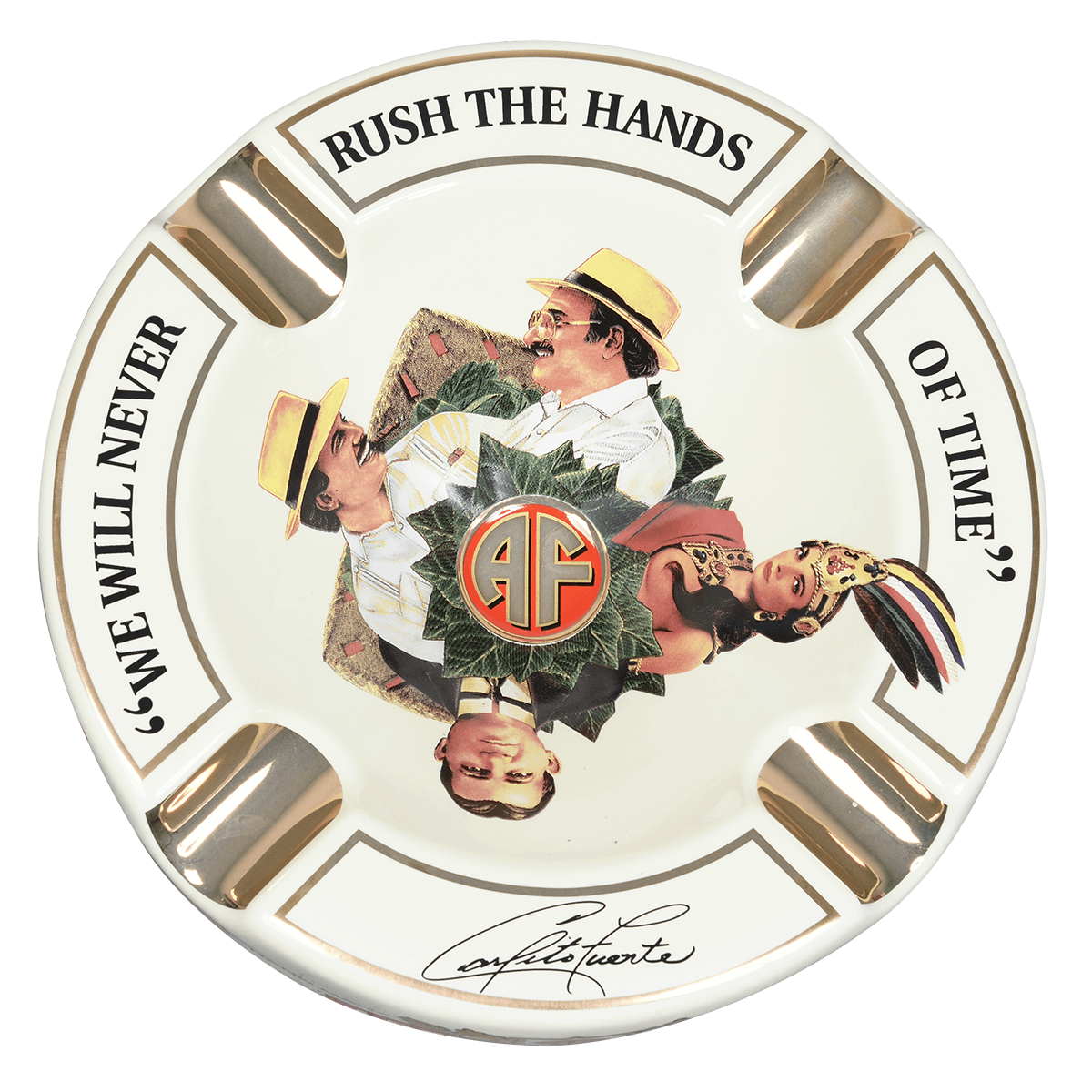 Arturo Fuente Ashtray Rnd Dec Ceramic Hands Of Time Cream