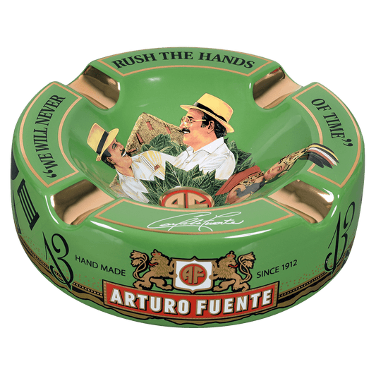 Arturo Fuente Ashtray Rnd Dec Ceramic Hands Of Time Green