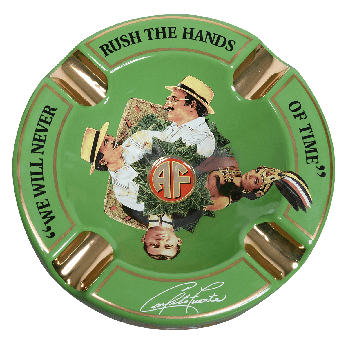 Arturo Fuente Ashtray Rnd Dec Ceramic Hands Of Time Green