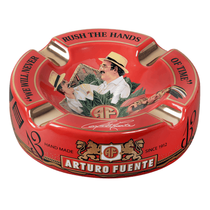 Arturo Fuente Ashtray Rnd Dec Ceramic Hands Of Time Red
