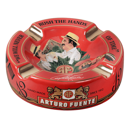 Arturo Fuente Ashtray Rnd Dec Ceramic Hands Of Time Red