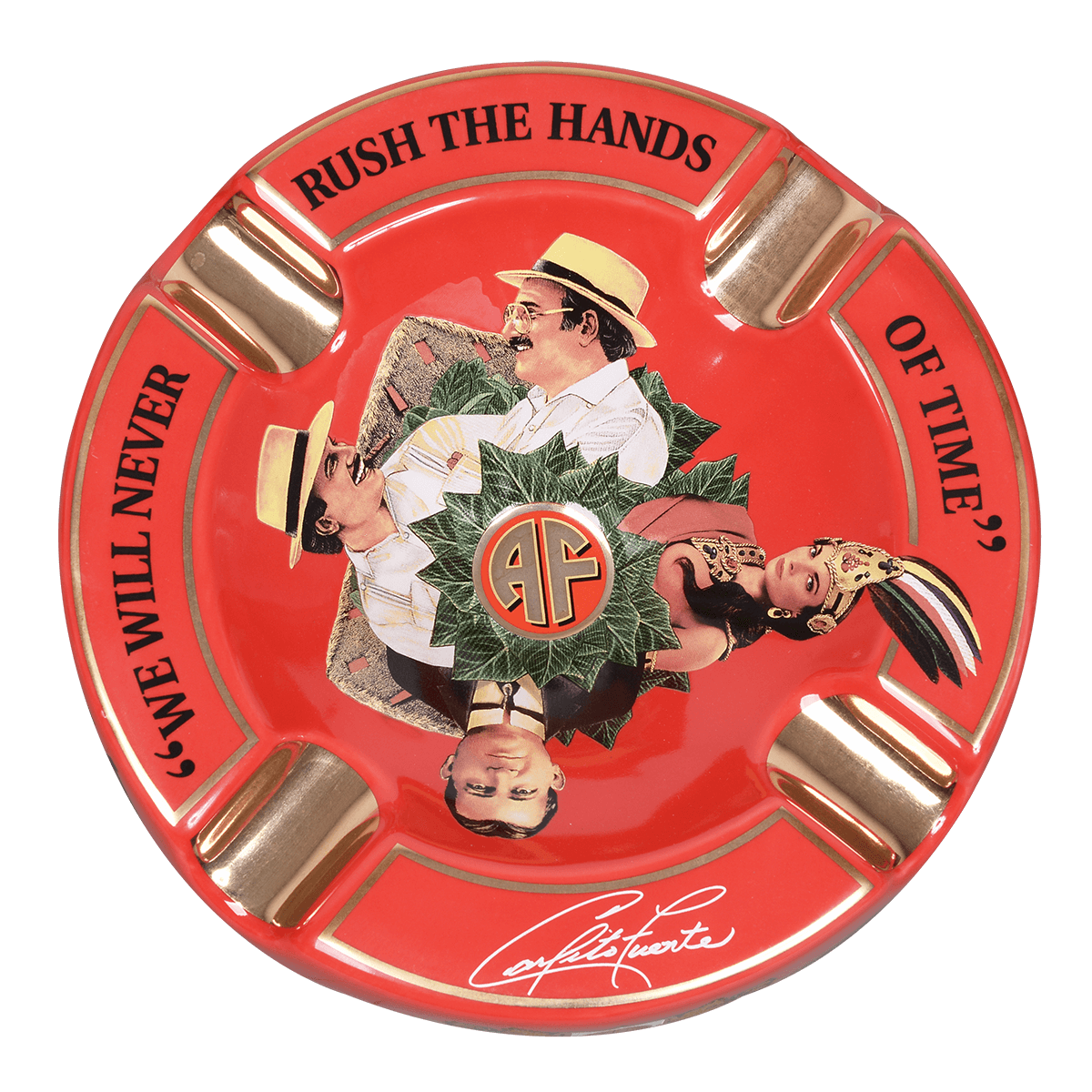 Arturo Fuente Ashtray Rnd Dec Ceramic Hands Of Time Red