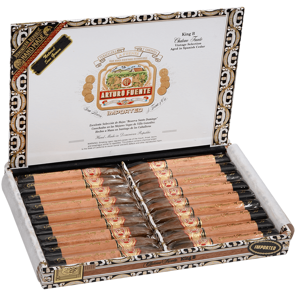 Arturo Fuente Chateau King B Rosado Sun Grown 18 Ct. Box 6.50X55