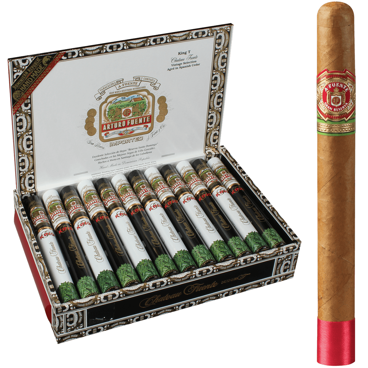 Arturo Fuente Chateau King T Natural Aluminum Tubes 24 Ct. 7.00X49