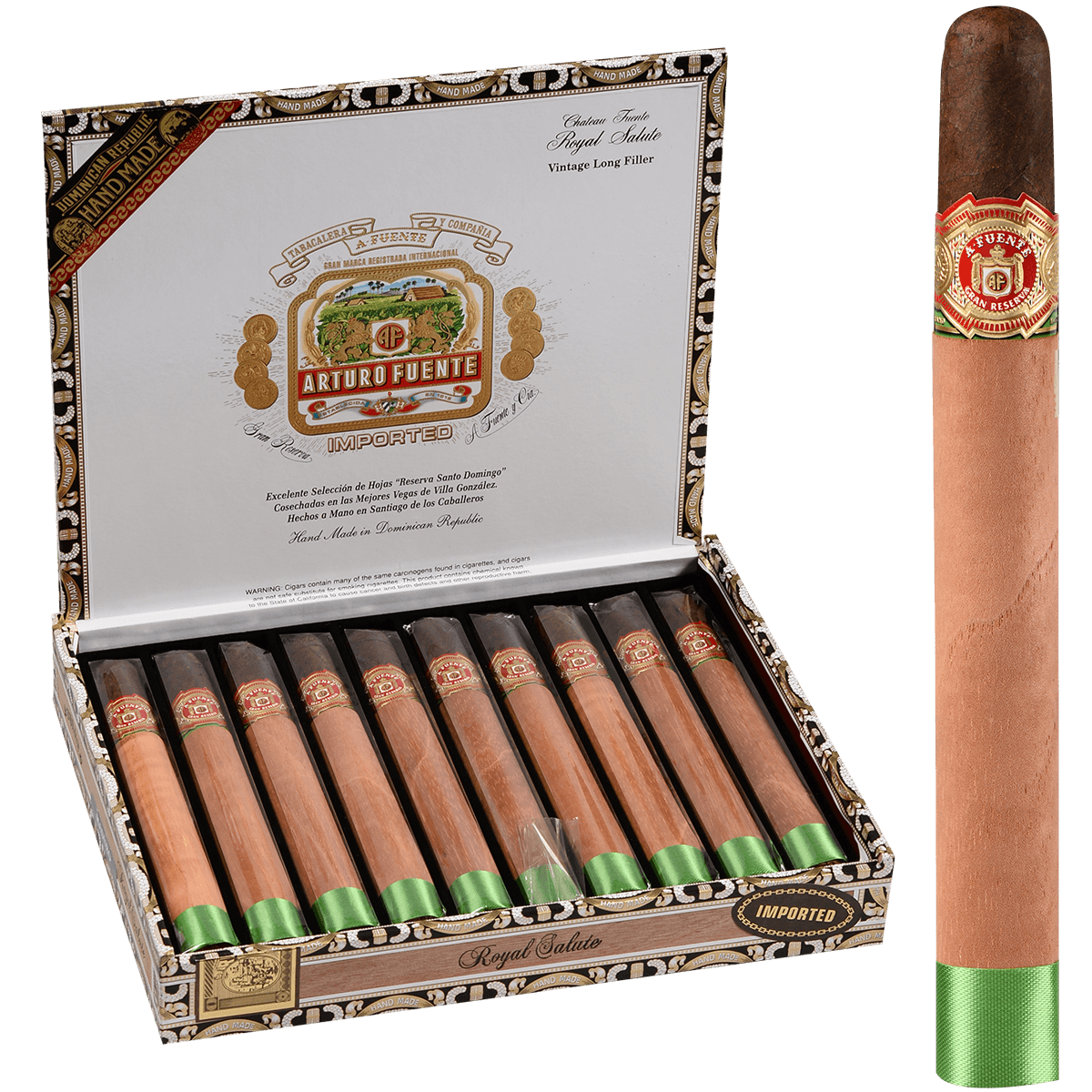 Arturo Fuente Royal Salute Maduro 10 Ct. Box 7.63X54